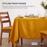 100% Cotton Seat Pads Plain Chair Cushions For Dining Room, Kitchen, Or Outdoor Garden Use | Set-of-4 | Mustard