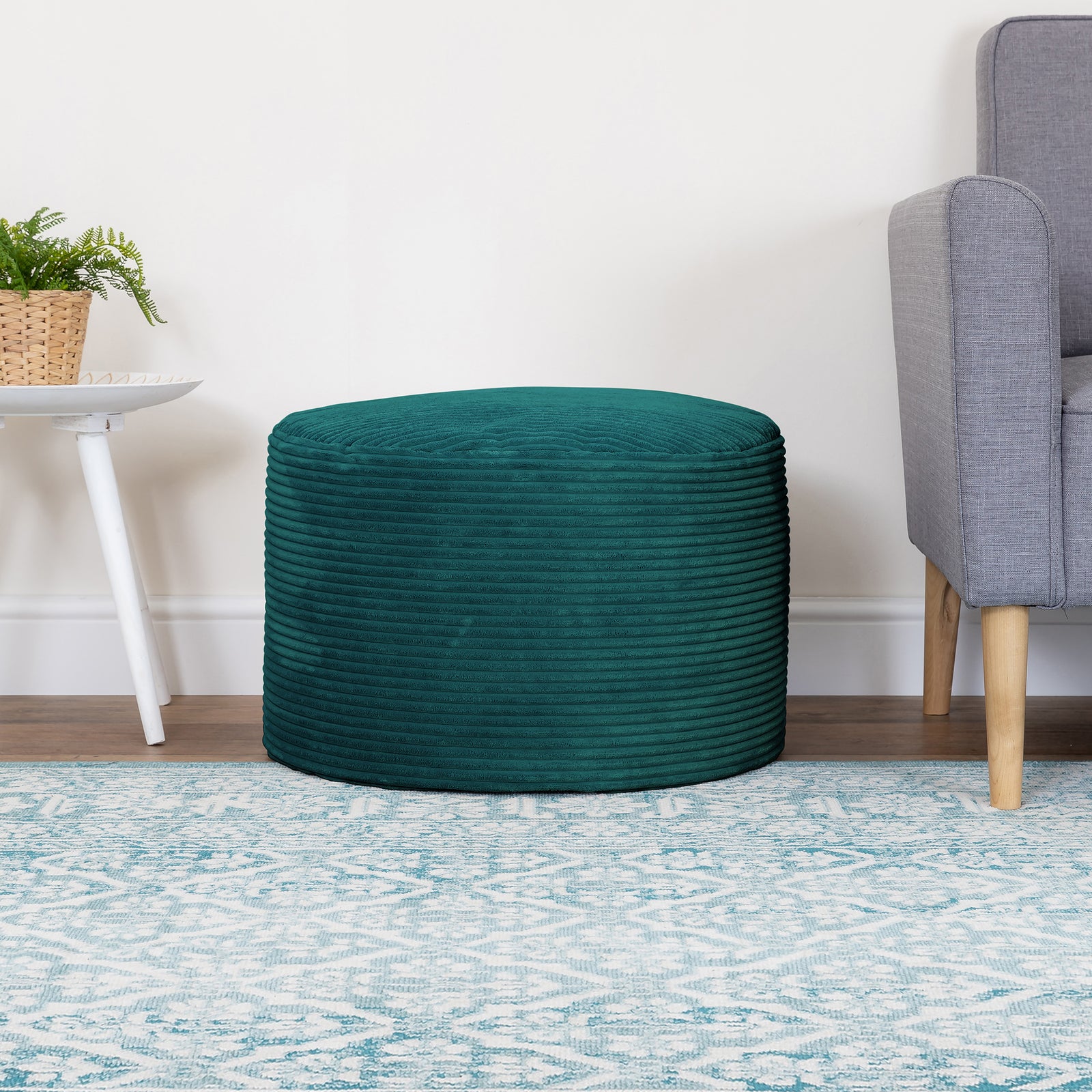 Frankie Cord Bean Bag Pouffe | Teal