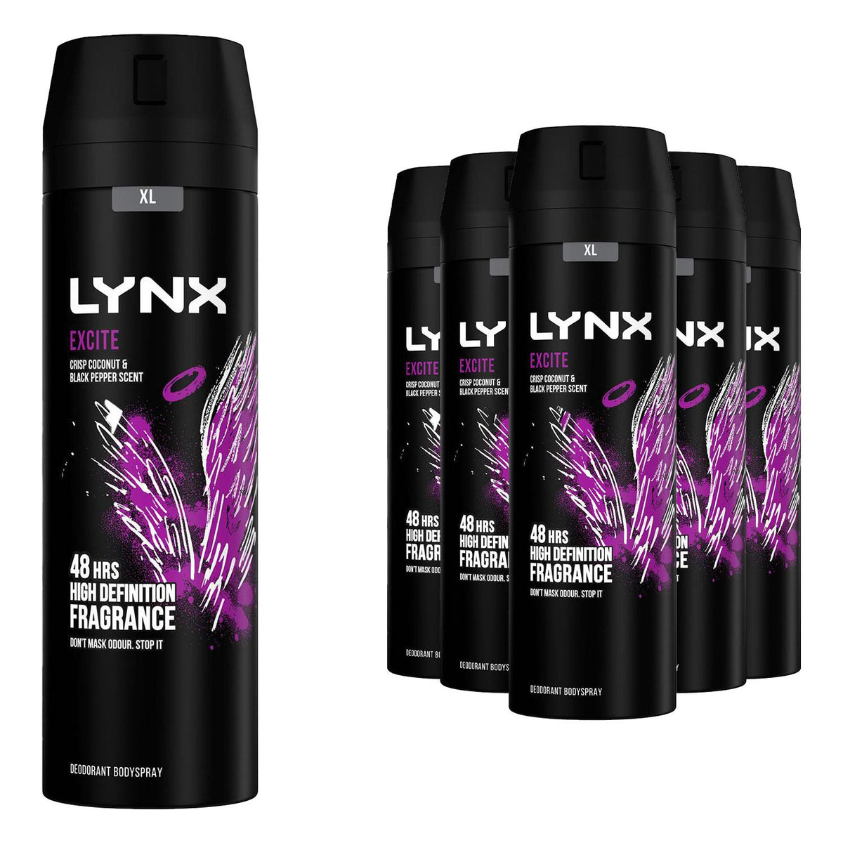 Xl Excite Body Spray Deodorant 48h High Definition Fragrance 200ml | Set of 18
