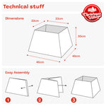 Square Grey Rattan Christmas Tree Skirt With Foldable Base
