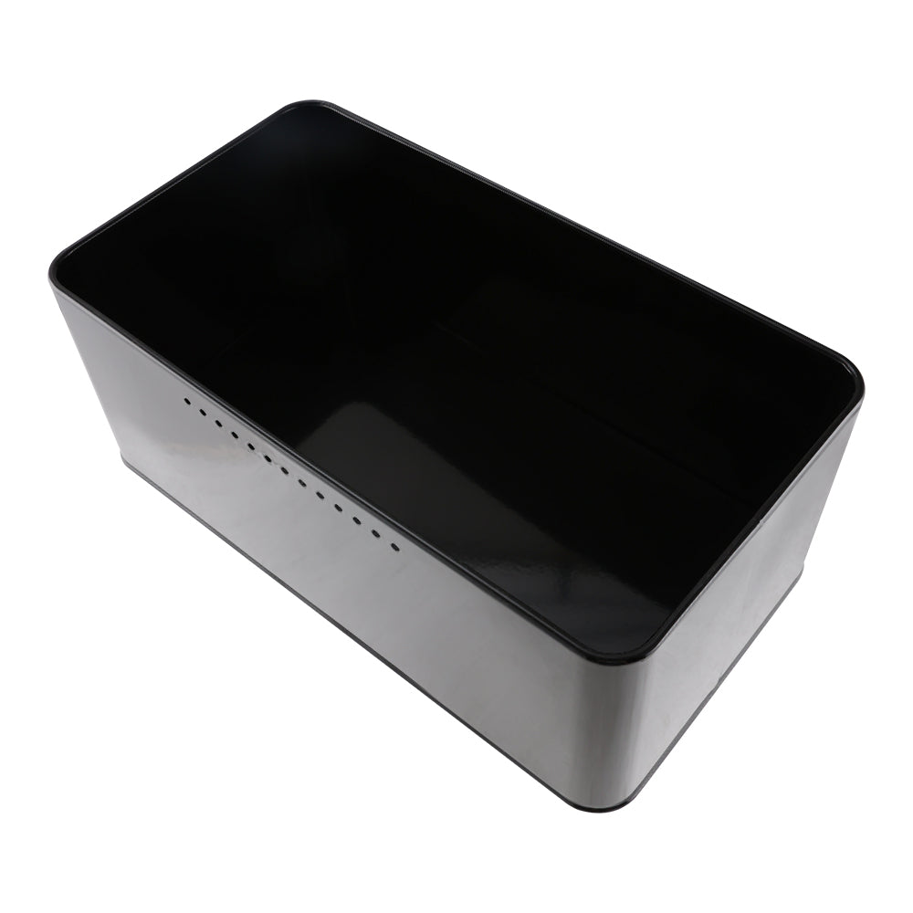 Metal Bread Box With Reversible Bamboo Lid For Kitchen Countertop