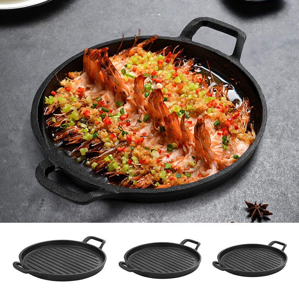 24/28/31cm Dia Pre-seasoned Cast Iron Frying Pan With Double Handles | Small