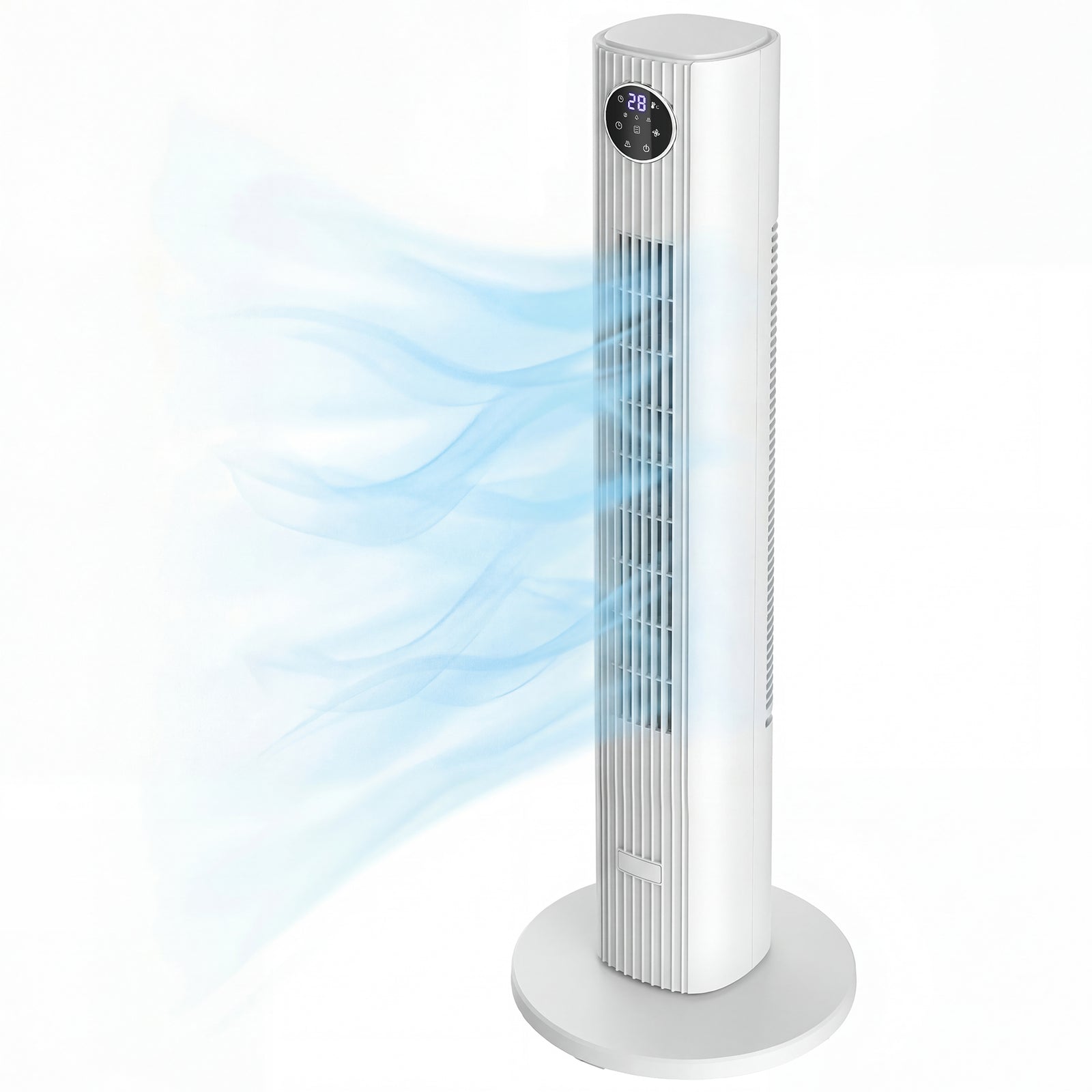28db Tower Fan For Bedroom, 26 Ft/s Velocity Standing Fan | White