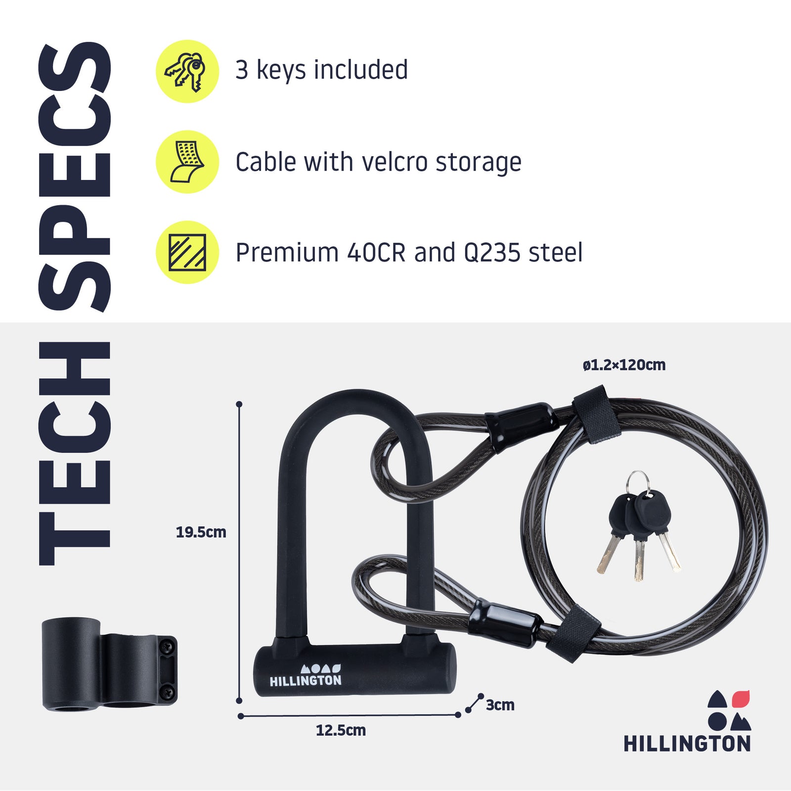 Bike U-lock With Cable