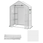 Reinforced Greenhouse Cover W/ Door & Windows | White