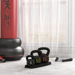 Three-piece Kettlebell Set With Storage Tray | Black
