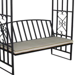 Metal Garden Arch And Bench Complete With Cushion