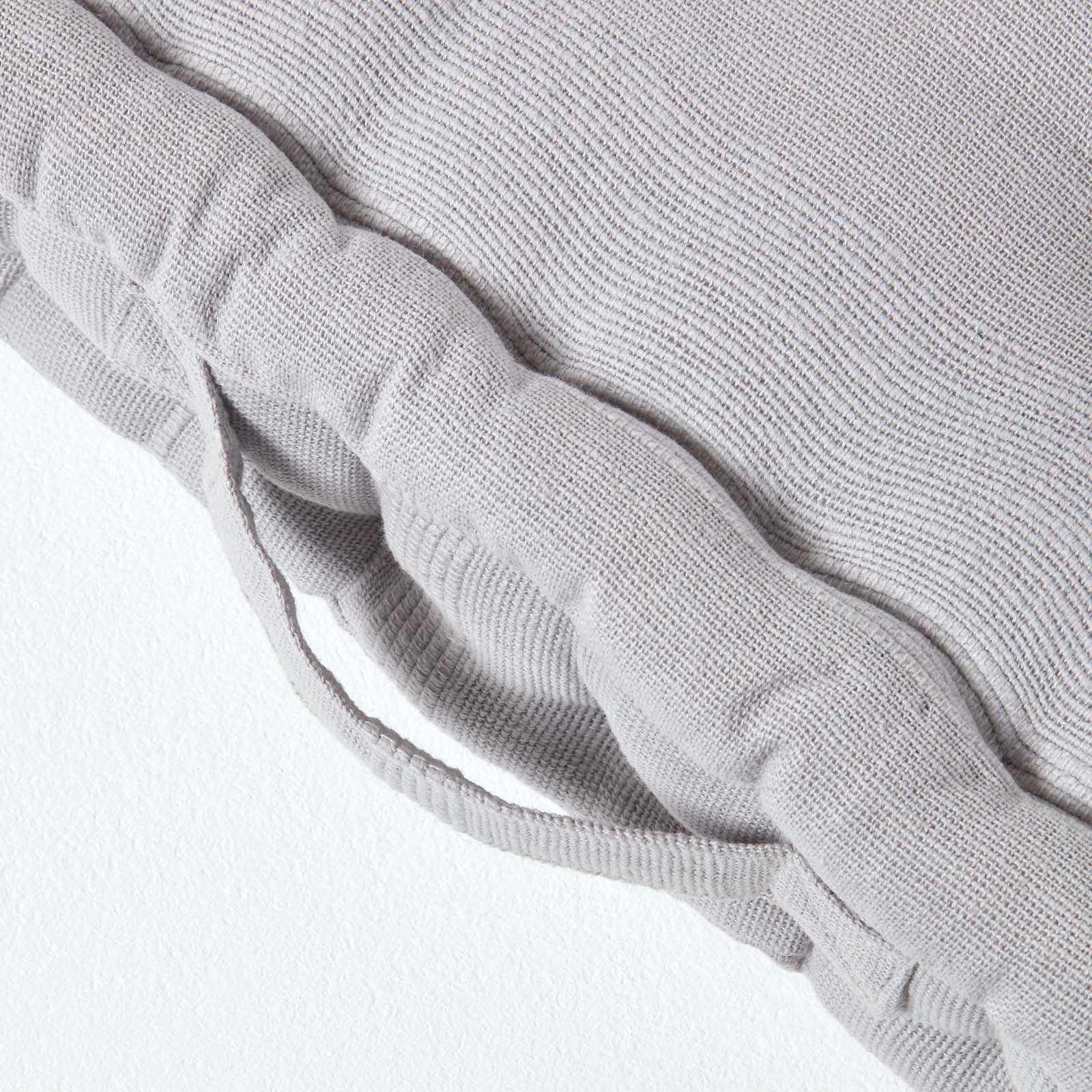 Rajput Ribbed Cotton Floor Cushion | 40cm x 40cm | Silver Grey