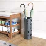Metal Umbrella Stand, Hollowed Umbrella Basket With 4 Hooks