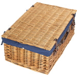 Wicker 55cm Buff Empty Picnic Basket Unlined | Blue