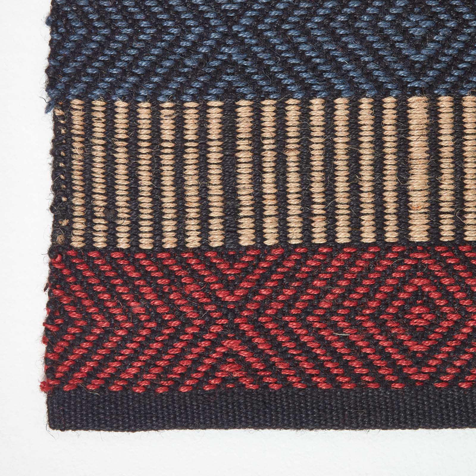 Multicolour Striped Jute Rug | 150cm x 95cm | Blue