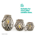 Willow Lanterns Set Of 3 - Grey