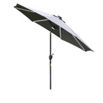 2.7m Parasol W/ Led Solar Light & Angled Canopy