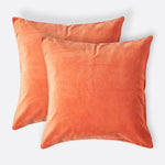 Set Of 2 Velvet Cushion Covers | 40cm x 40cm | Burnt Orange