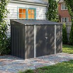 Breeins 10x5 FT Pent Roof Metal Garden Tool Storage Shed