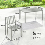7 Pieces Garden Furniture Set With Stackable Chairs | Light Grey