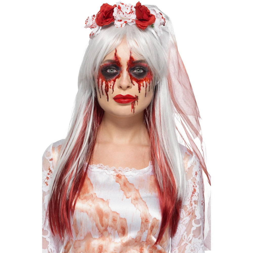 Smiffys Blood Drip Bride Cosmetic Kit, Aqua