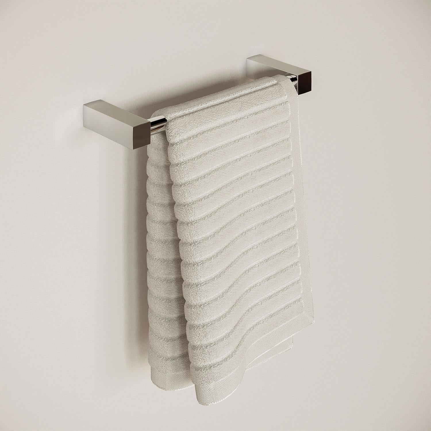 Towel Rail, Silver Gloss, Wall-mounted, 22 Cm. Collection Metric