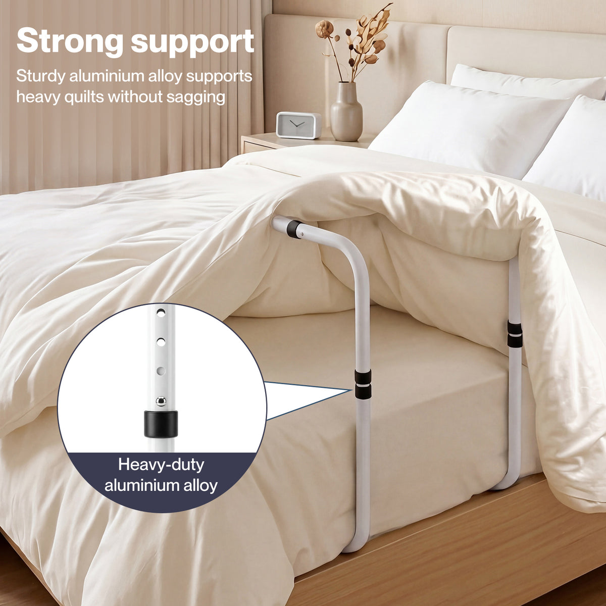 Blanket Lifter For Feet Foot Tent Blanket Support Holder Bar Adjustable | Black & White