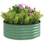 Galvanised Raised Bed With Safety Edging | Green