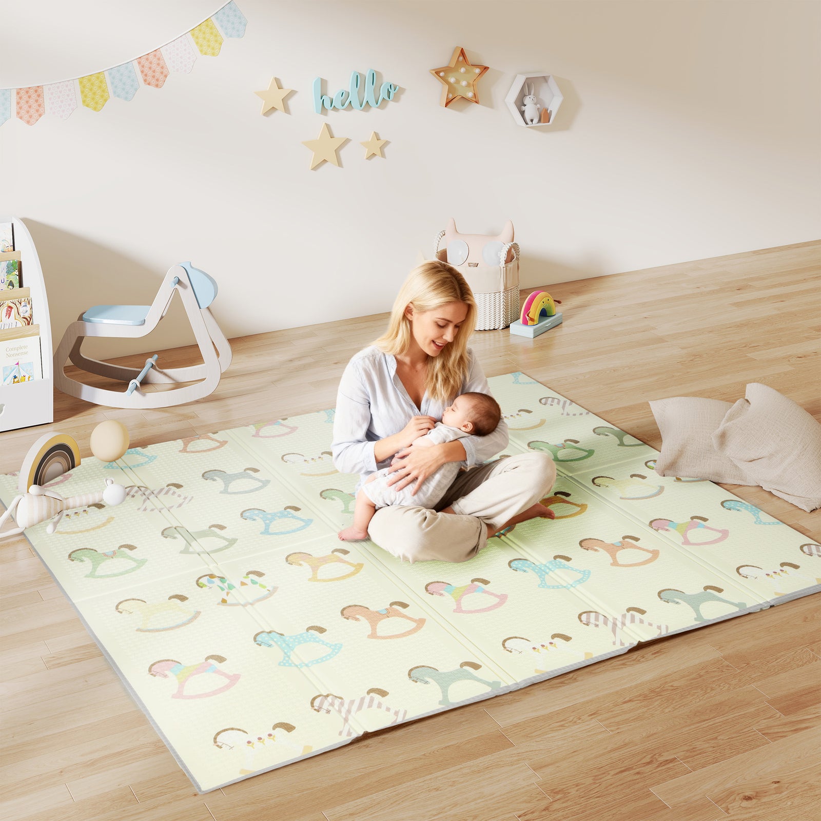 AIYAPLAY Baby Play Mat Double-sided, Kids Crawling Mat For Toddlers
