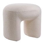 Modern Teddy Bear Fur Upholstered Ottoman