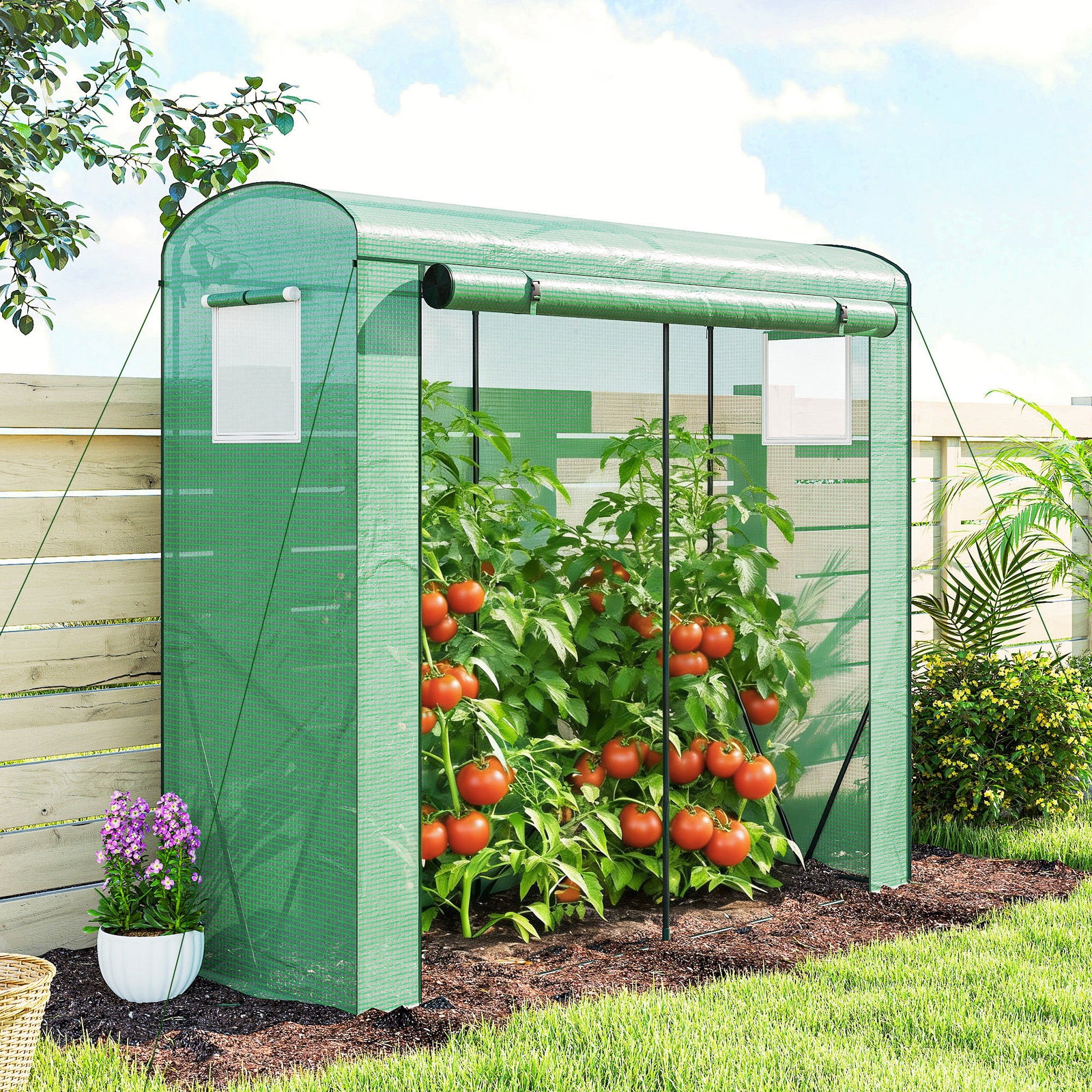 Mini Greenhouse, Portable Indoor Outdoor Green House With Pe Cover | Green