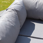 Della Grey Sectional Rattan Corner Sofa + Stool | One Size | Light Grey