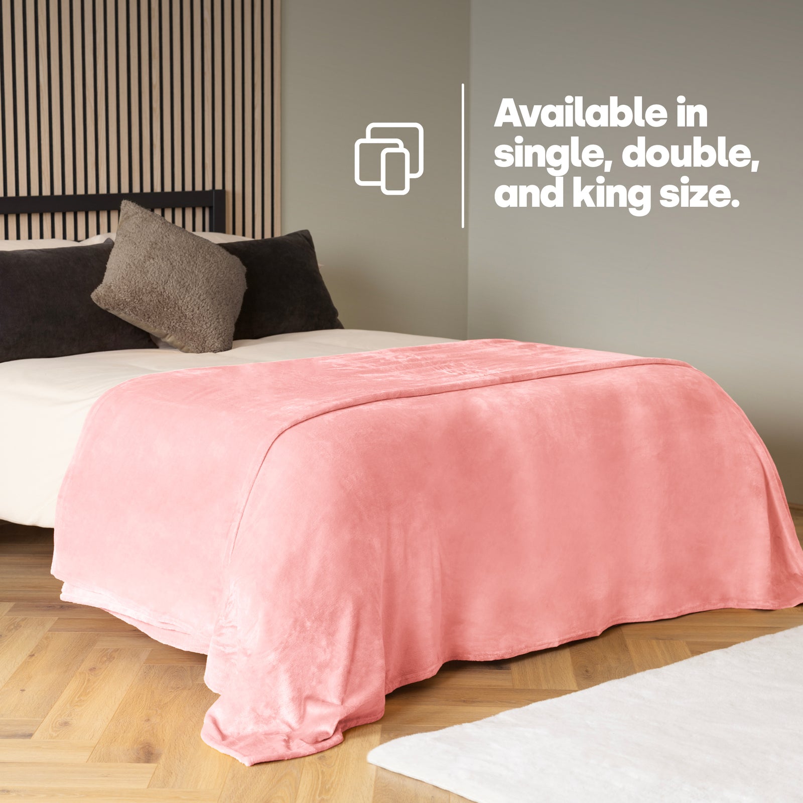 Single Fleece Blanket - Blush