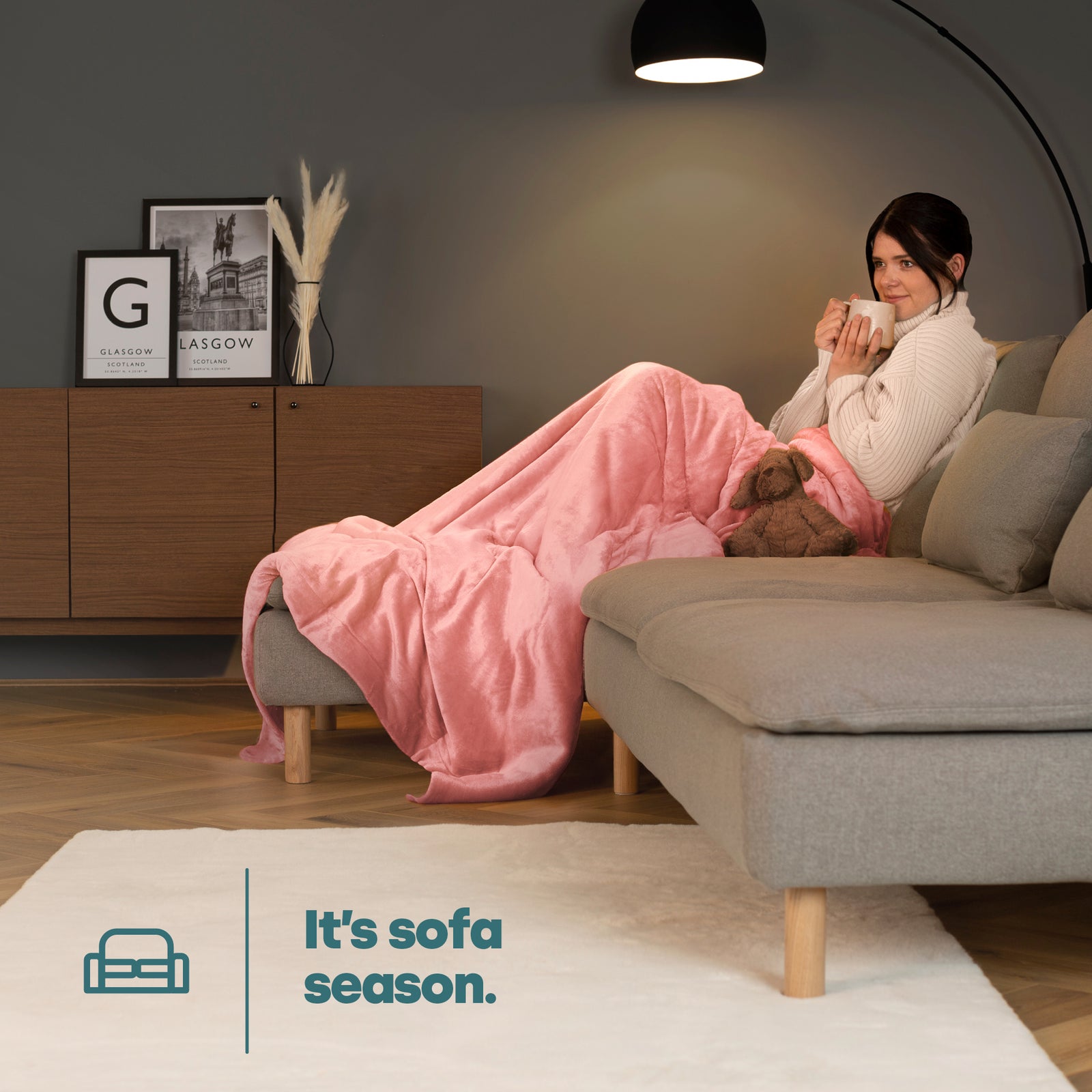 Double Fleece Blanket - Blush