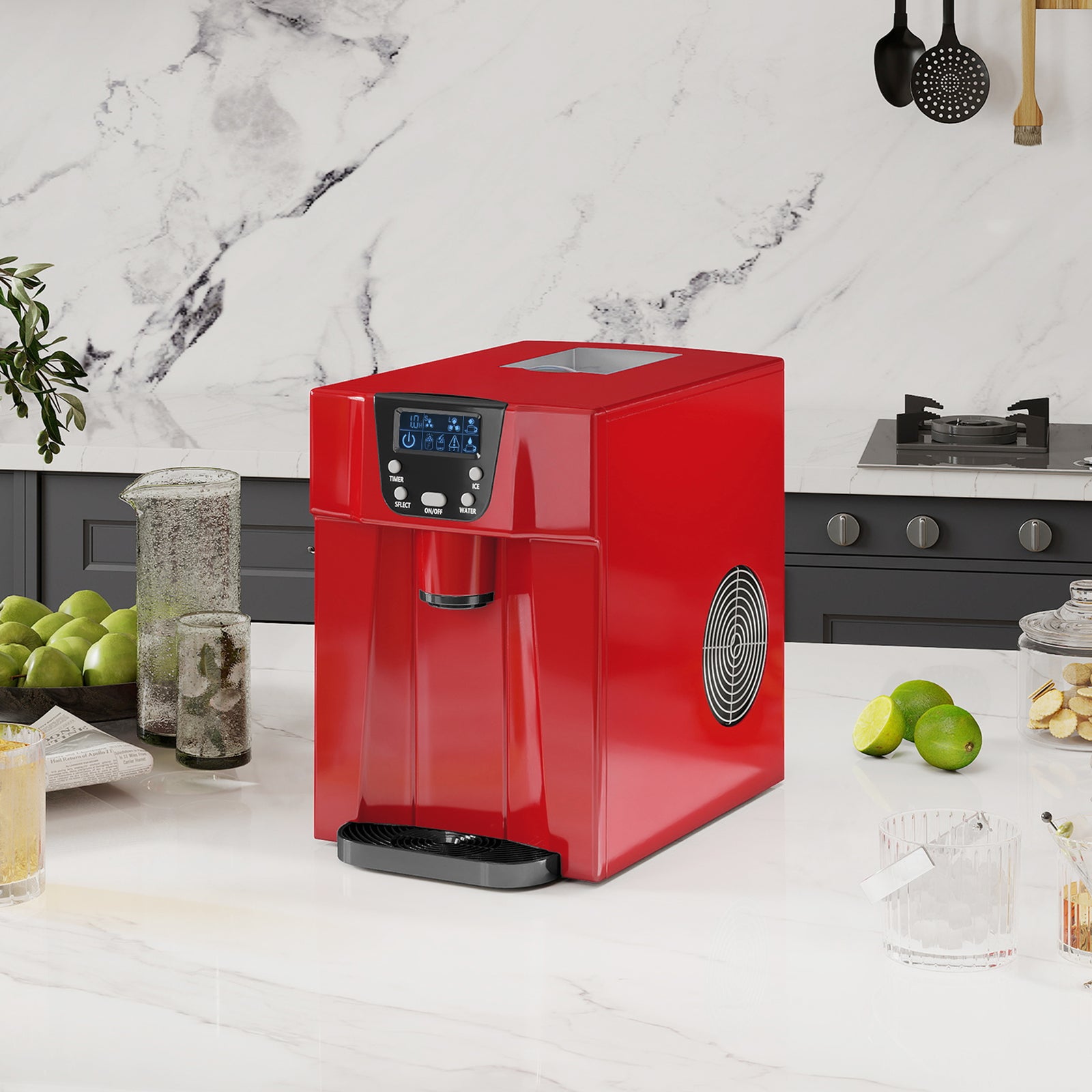 Ice Maker Machine And Water Dispenser 9 Ice Cubes Ready In 6-10 Mins