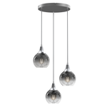 Monte Hand Made Circular Designer Pendant Lamp Smoked Glass Shades