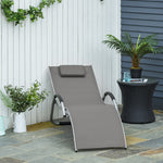 Outsunny Aluminium Frame Sun Lounger Reclining Chair With Pillow
