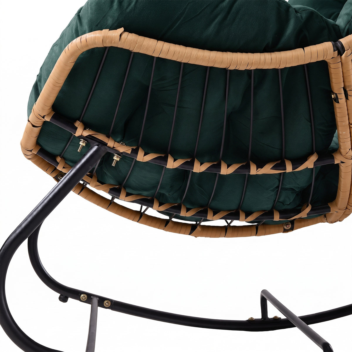 Modern Rocking Chair with Cushion – Compact | Green