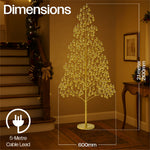 210cm 1200 Warm White Micro Led Tree 5m Lead | Gold