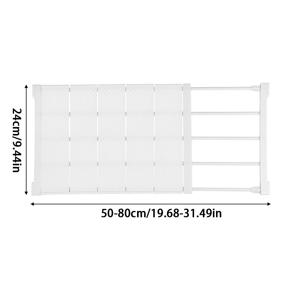 Expandable Closet Tension Shelf Rod And Storage Layer Dividers