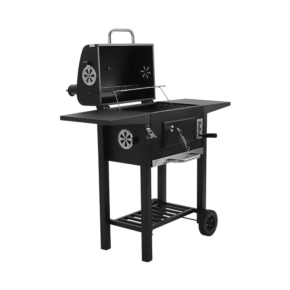 Outdoor Charcoal Grill With Smoke Stack
