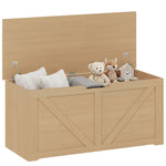 Storage Trunk For Living Room, With Safety Hinges, 100cm | Natural