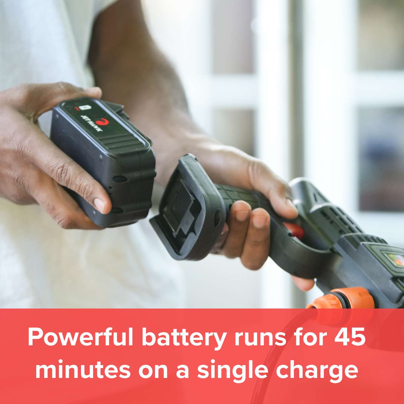 Jet Hawk Cordless Portable Pressure Washer | Red