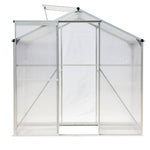 Polycarbonate Greenhouse– Aluminum Frame Walk-in Greenhouse With Sliding Door & Ventilation Window For Plants & Flowers, White, 4 x 6ft