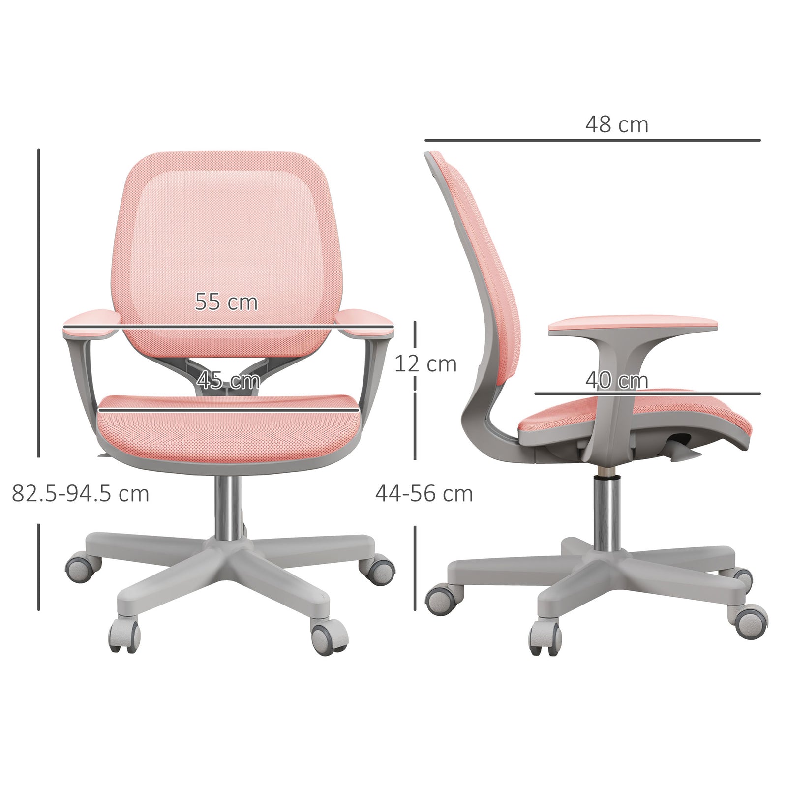 Office Chair, Swivel Wheels | Pink