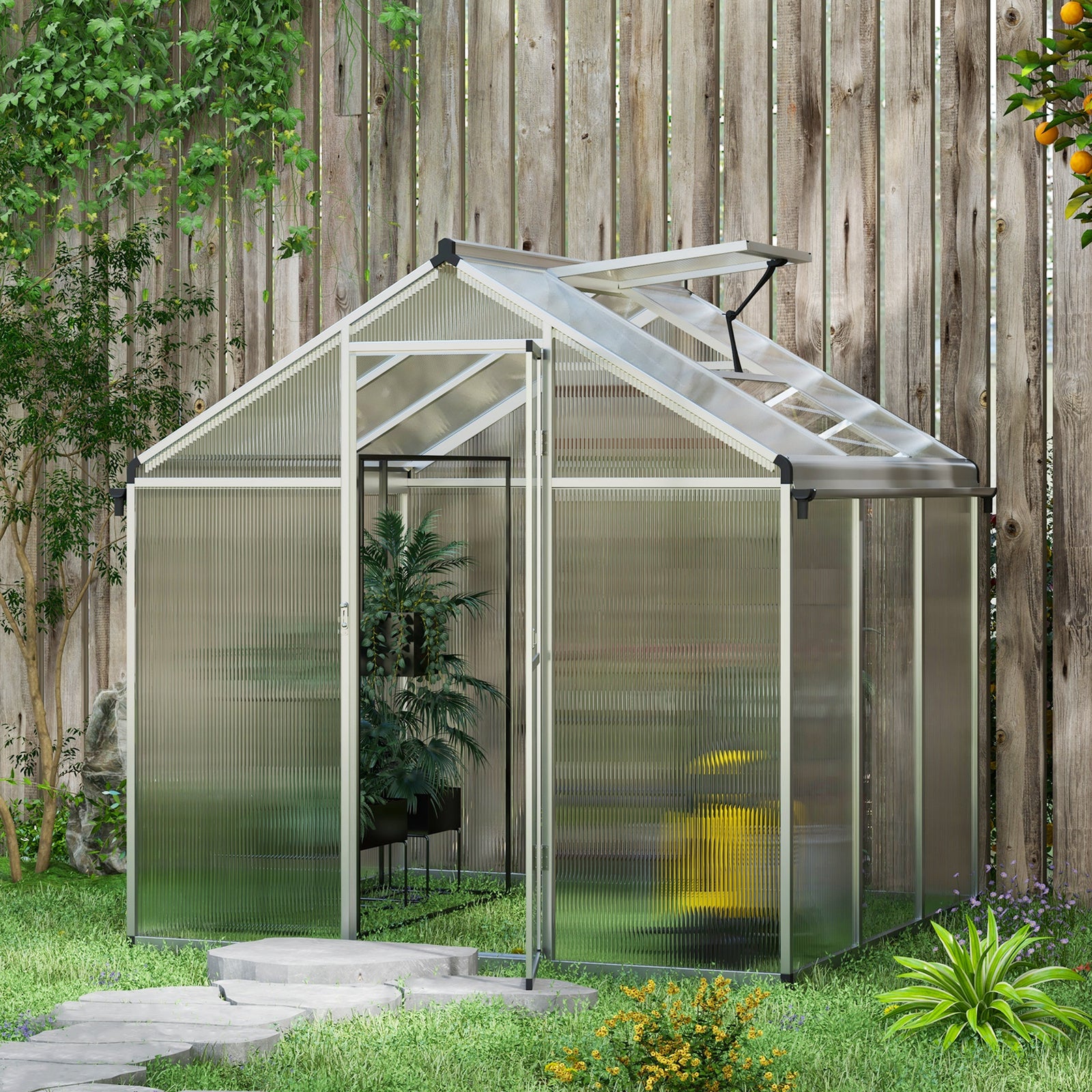 Aluminium Greenhouse With Door And Window