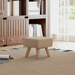 Modern Footstool, Fabric Foot Rest With Rubber Wood Legs | Brown