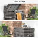 Outsunny 627 L Rattan Garden Storage Box