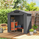 6x4ft Garden Storage Shed Tent Bike Tent Dark Grey