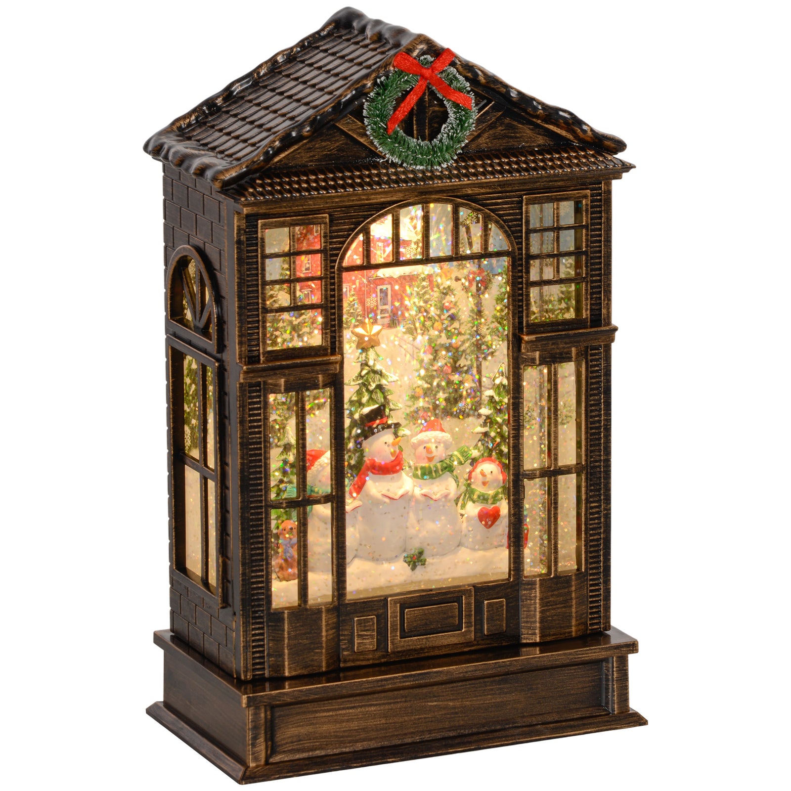 Christmas Snow Globe Lantern With Lights