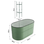 160cm/320cm W X 80cm D X 80cm H Oval Galvanized Steel Raised Garden Bed With Safety Edging, Ground Stakes & Elevated Design | Small