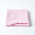 Organic Cotton Waffle Blanket/ Throw | 125cm x 150cm | Pink