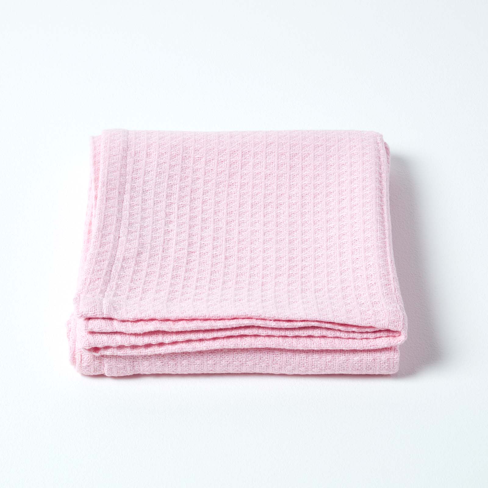 Organic Cotton Waffle Blanket/ Throw | 125cm x 150cm | Pink