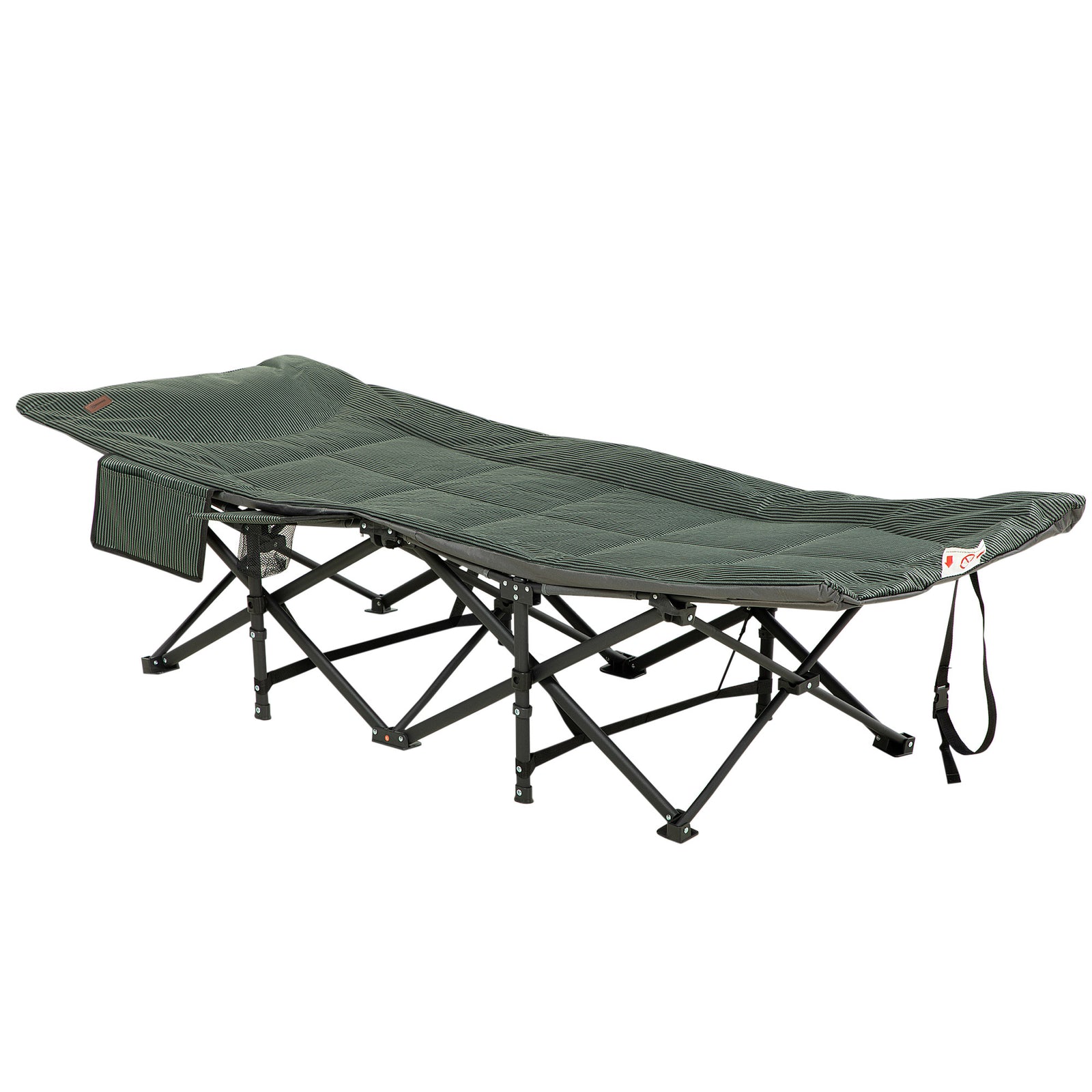 Foldable Camping Bed W/ Padding, Bag, Cup Holder